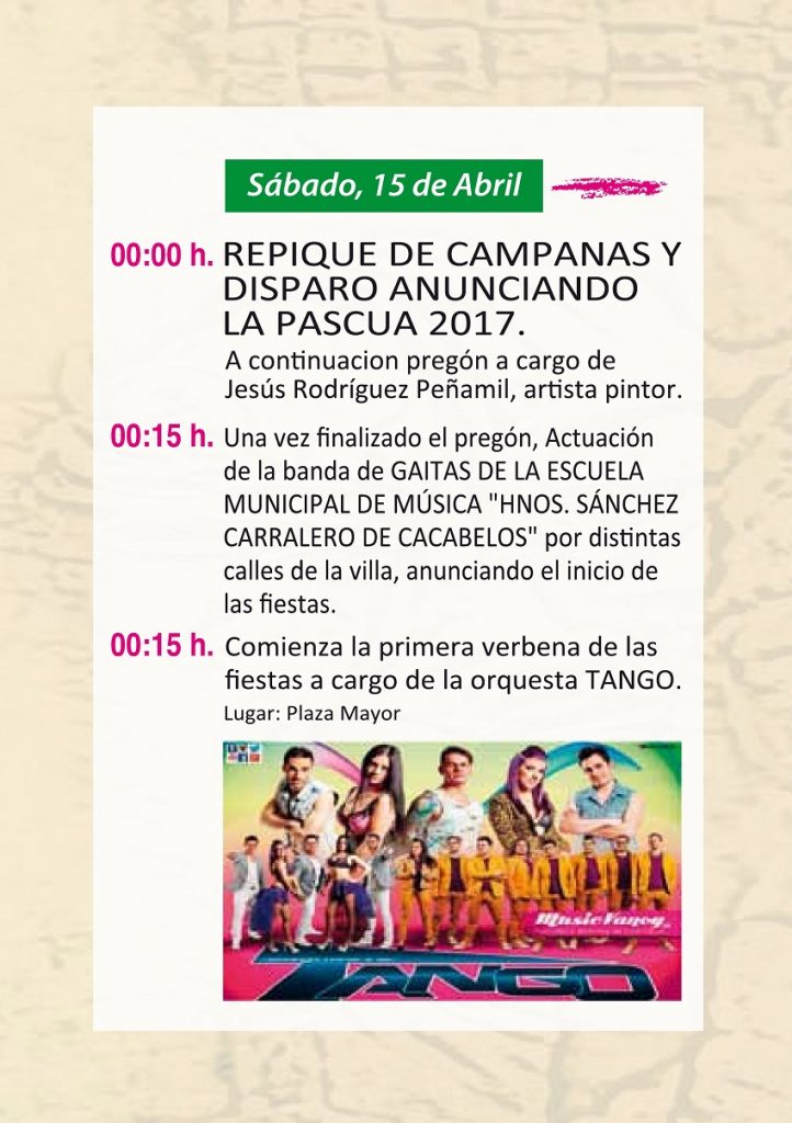 Fiestas de Pascua Cacabelos 2017. Programa 6