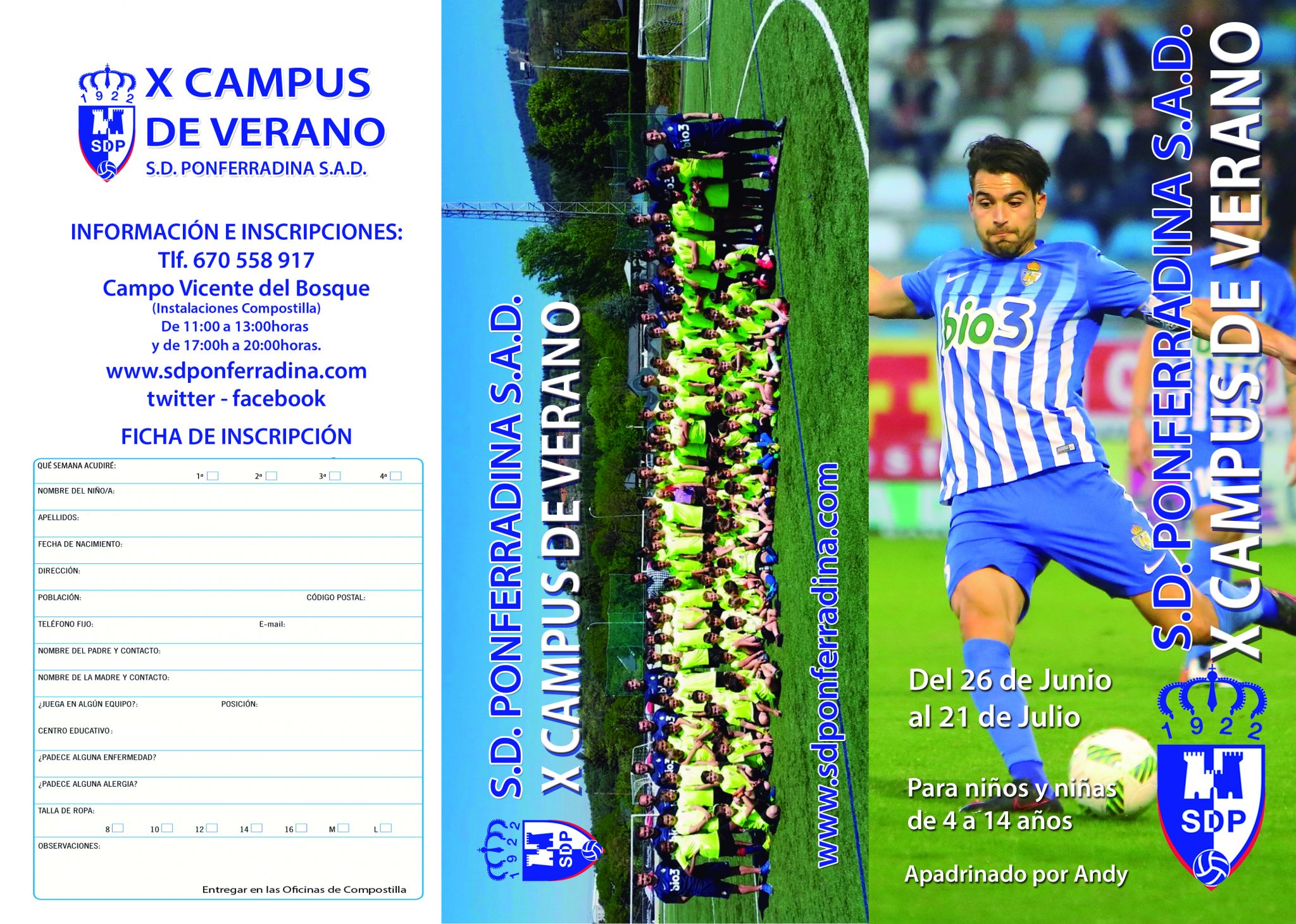 X Campus de verano de la S.D. Ponferradina 2017 2