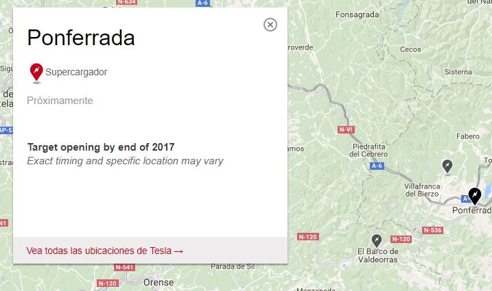 Tesla situará un supercargador de vehículos eléctricos en Ponferrada antes del fin de 2017 2
