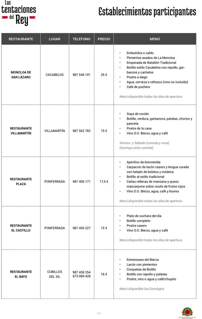 El Botillo del Bierzo coronará de nuevo los restaurantes con 'Las tentaciones del Rey' 2