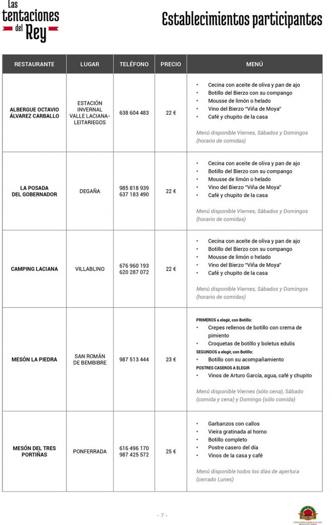 El Botillo del Bierzo coronará de nuevo los restaurantes con 'Las tentaciones del Rey' 7