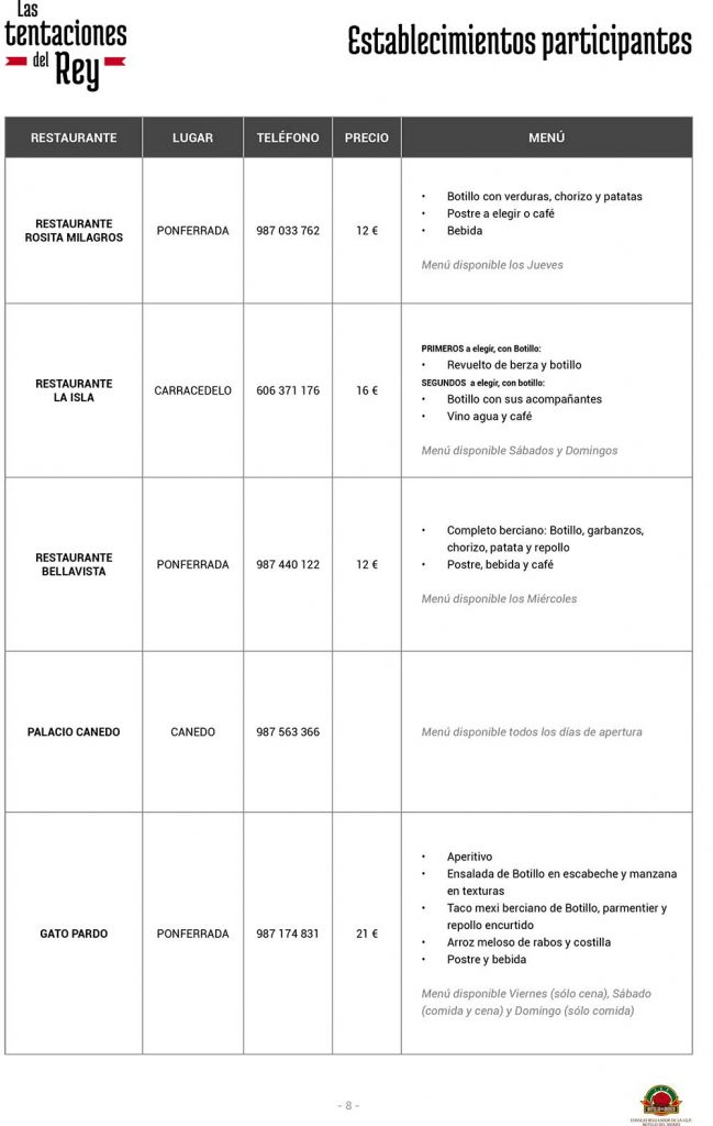 El Botillo del Bierzo coronará de nuevo los restaurantes con 'Las tentaciones del Rey' 8