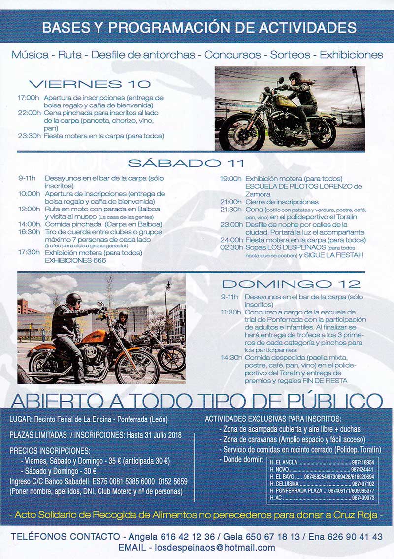 En agosto se celebra la 1ª Concentración de motos Ciudad de Ponferrada, consulta el programa 2