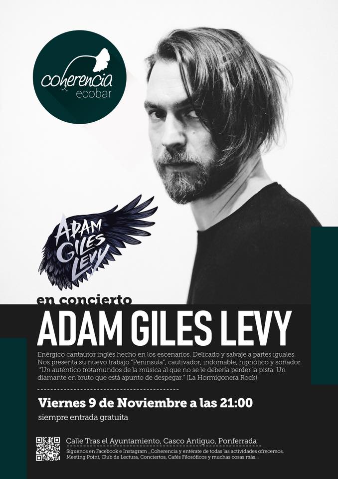 El británico Adam Giles Levy trae su Rock alternativo a la tarde del viernes en Coherencia Bar 2