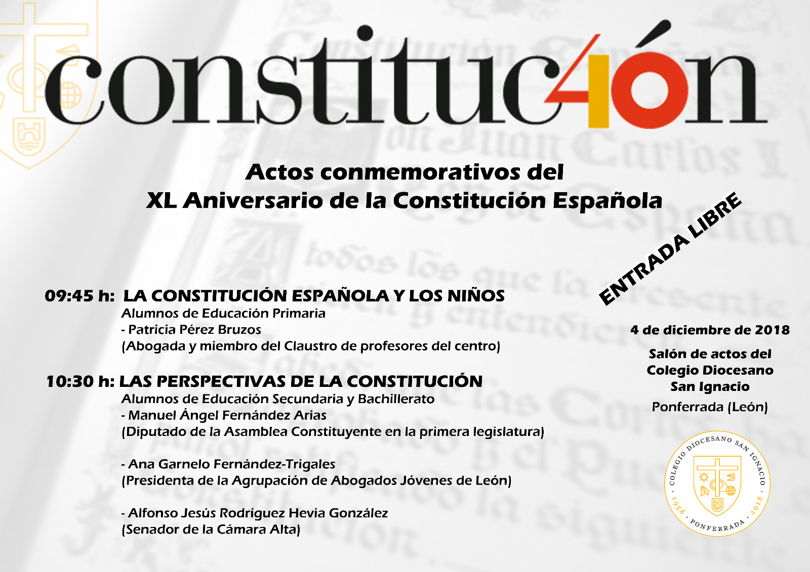 El Colegio San Ignacio celebra el martes, los 40 años de la Constitución Española 2