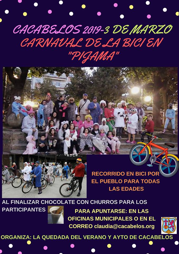 Carnaval 2019 en Cacabelos, el 'carnaval de la bici en pijama', actividad destacada 2