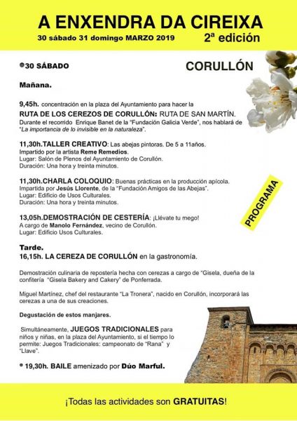 Corullón celebra la "2ª Enxendra da cireixa" con una ruta para disfrutar de la floración de los cerezos y actividades paralelas 3 Corullón celebra la "2ª Enxendra da cireixa" con una ruta para disfrutar de la floración de los cerezos y actividades paralelas 3
