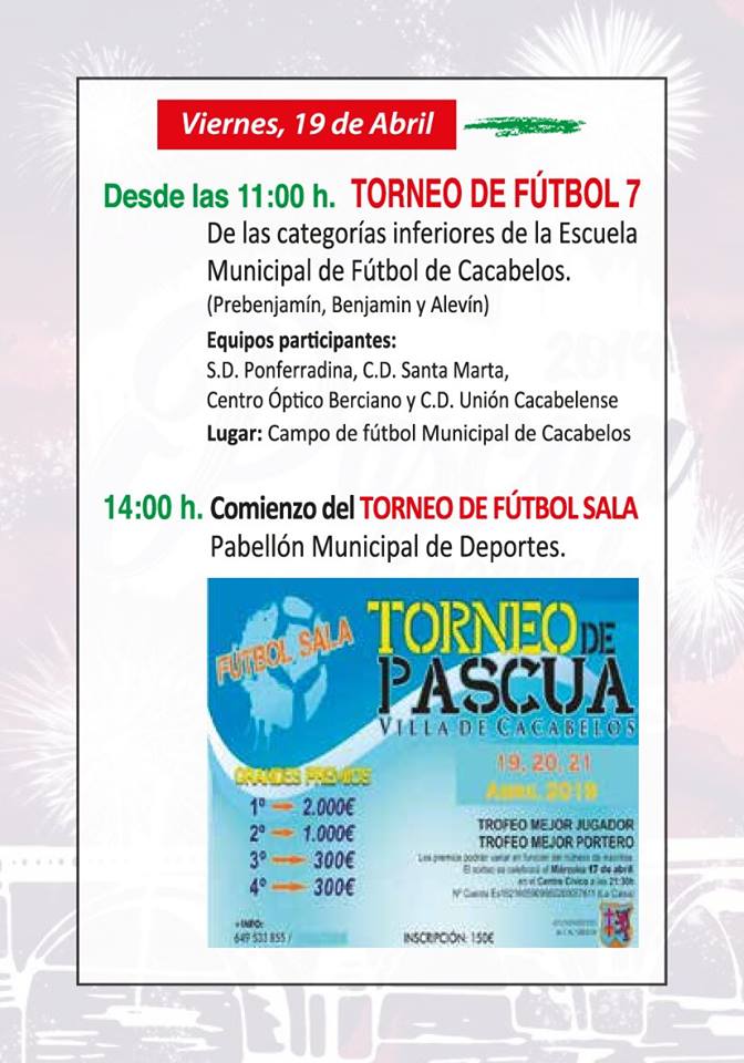Programa de fiestas de la Pascua de Cacabelos 2019 4 Programa de fiestas de la Pascua de Cacabelos 2019 4
