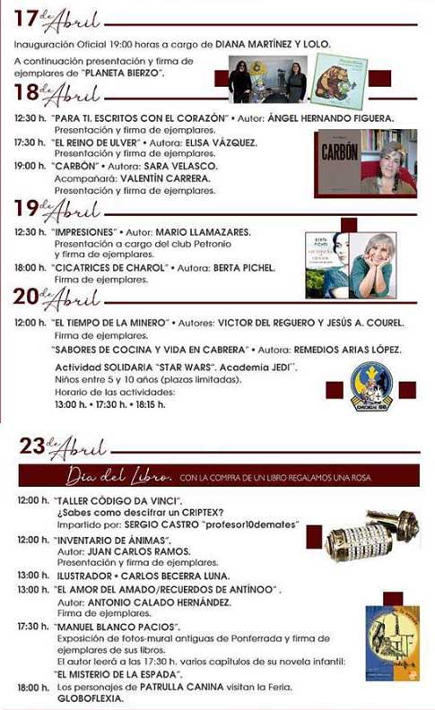 Feria del Libro de Ponferrada 2019. Actividades 2