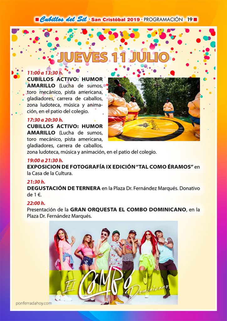 Fiestas de San Cristobal 2019 en Cubillos del Sil. Programa de actividades 4