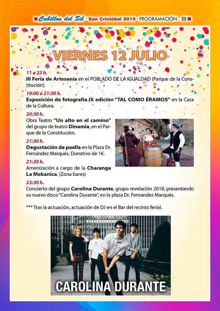 Fiestas de San Cristobal 2019 en Cubillos del Sil. Programa de actividades 5