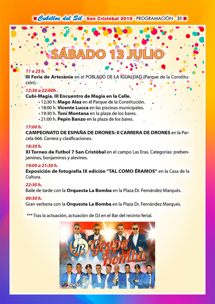 Fiestas de San Cristobal 2019 en Cubillos del Sil. Programa de actividades 6