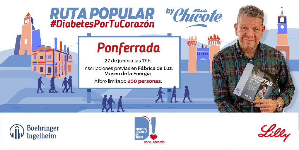 La Ruta Popular #DiabetesPorTuCorazón en la que participa Alberto Chicote se celebrará el próximo 27 de junio en Ponferrada 3