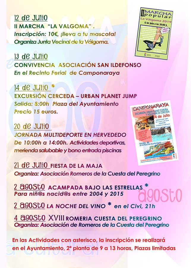 Camponaraya presenta las actividades encuadradas en el programa cultural 'Viva el Verano' 3