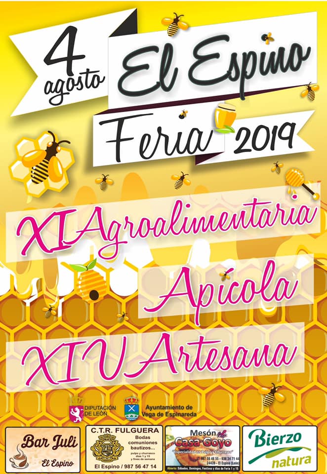 Feria Agroalimentaria, Apícola y Artesana de 2019 en el Espino el domingo 4 de agosto 2