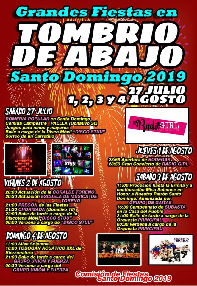 Fiestas en Tombrio de Abajo.1 al 4 de agosto 2019 2