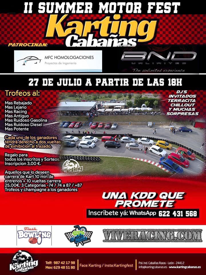 El Karting de Cabañas Raras organiza este sábado la 'II Summer Motor Fest' 2