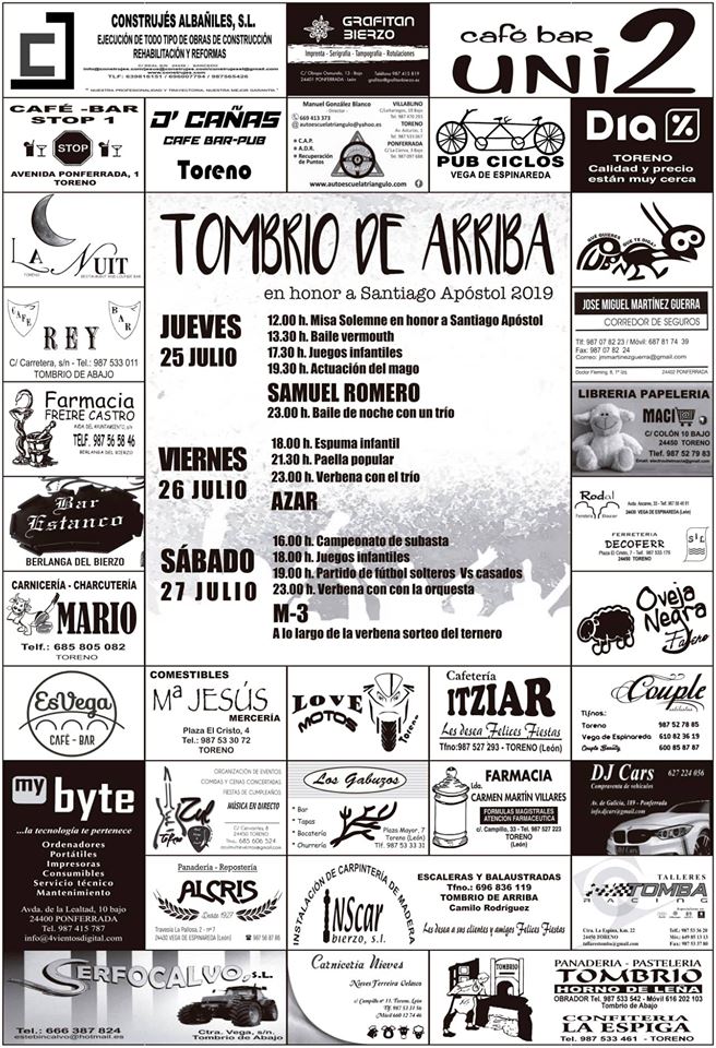 Fiestas en Tombrio de Arriba. 25 al 27 de julio 2