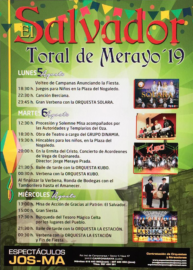 Fiestas de El Salvador en Toral de Merayo. 5, 6 y 7 de agosto 2019 2