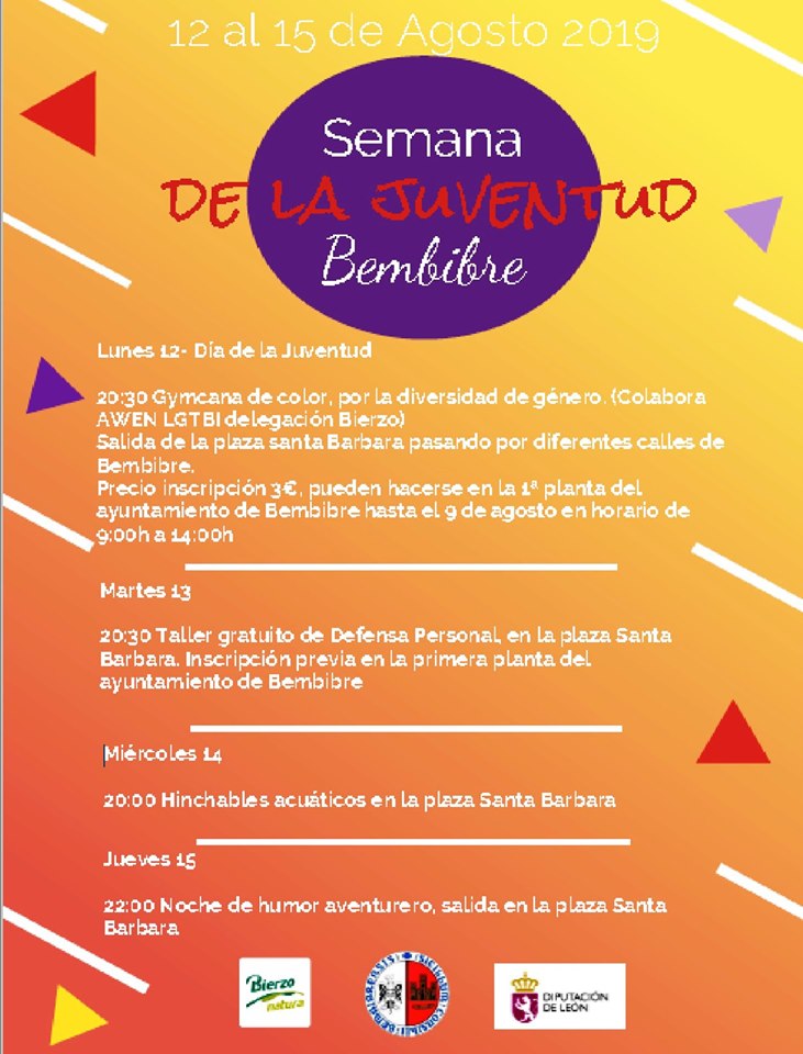 Semana de la Juventud en Bembibre del 12 al 15 de agosto 2 Semana de la Juventud en Bembibre del 12 al 15 de agosto 2