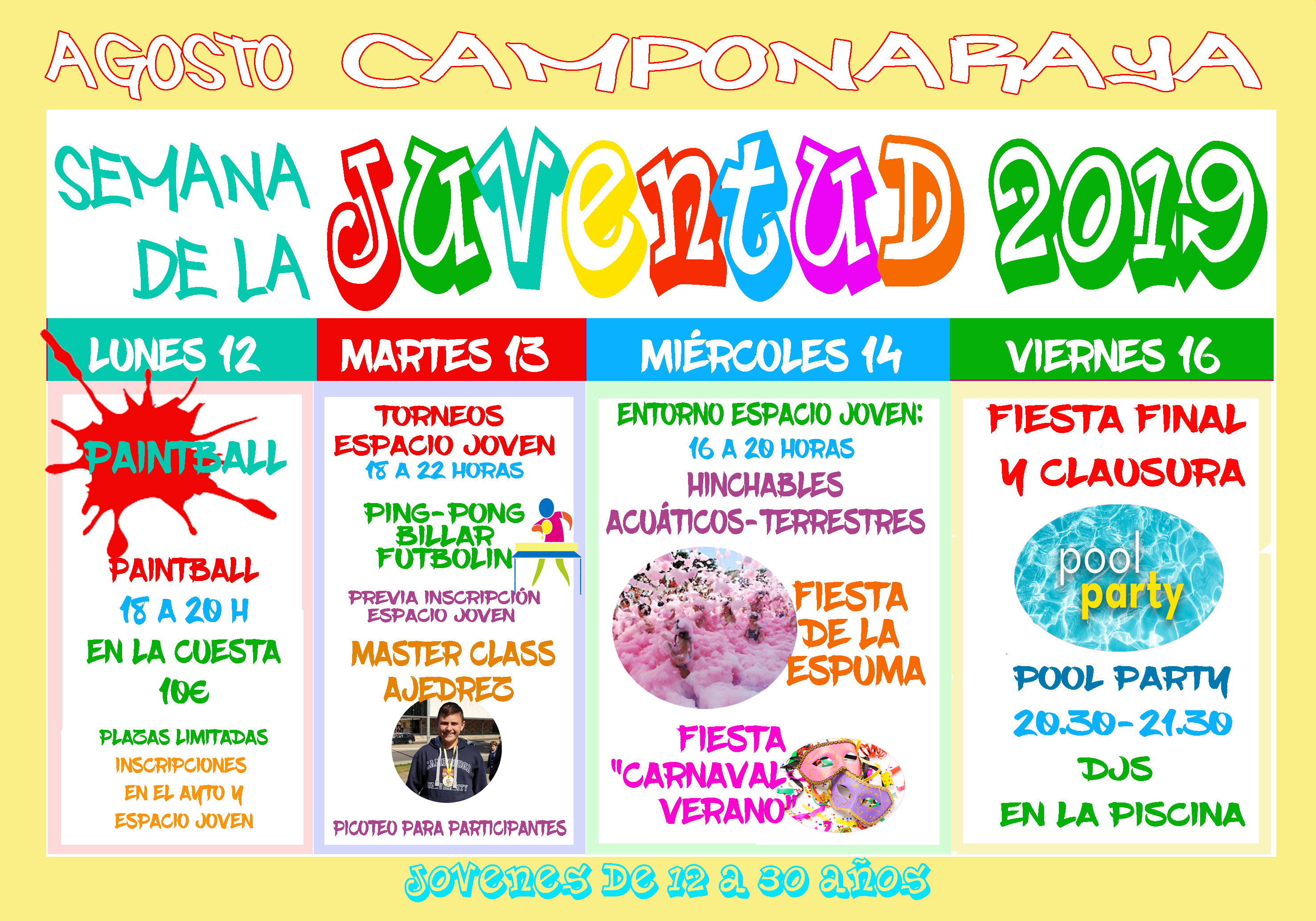 Camponaraya organiza la Semana de la Juventud 2