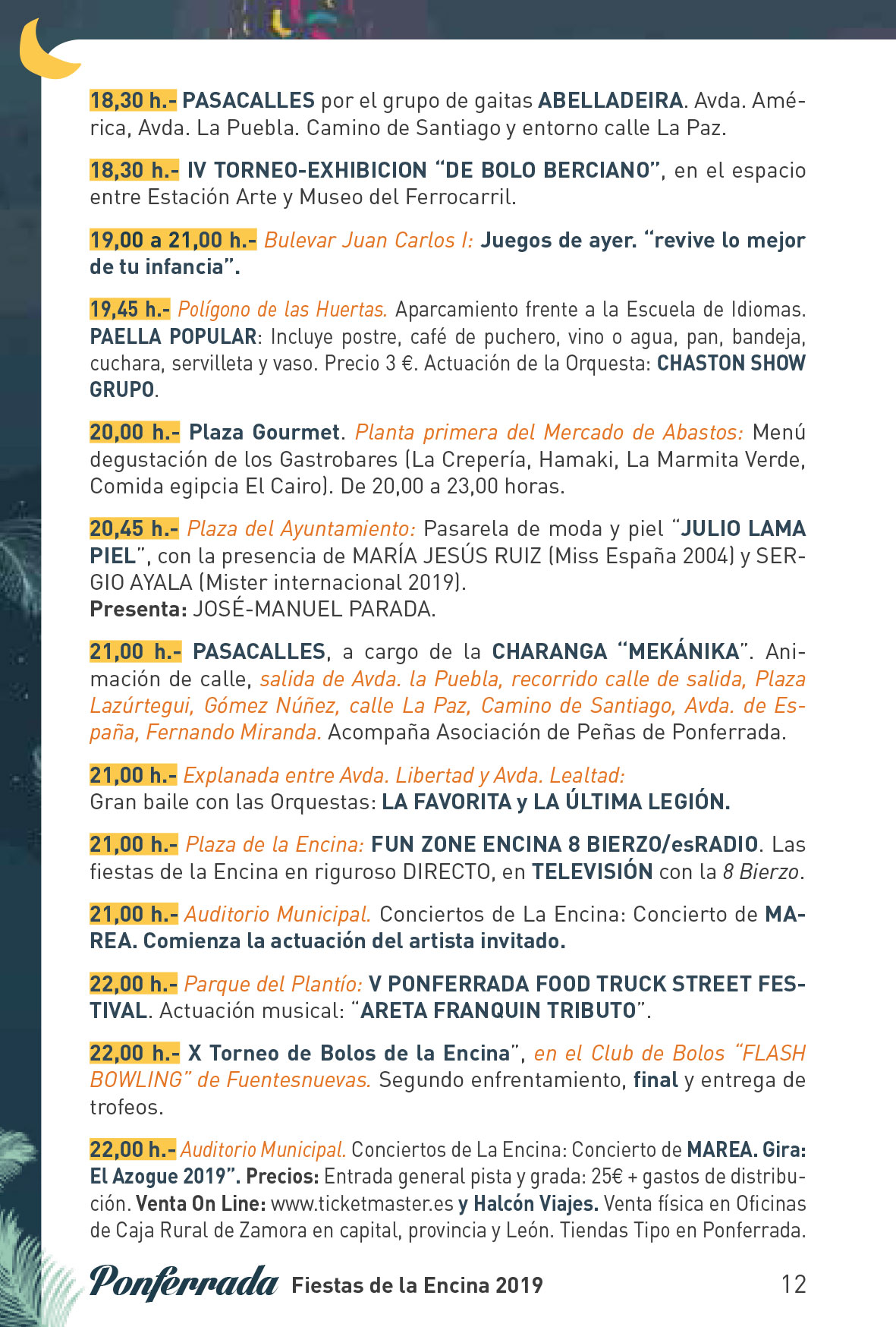 Fiestas de la Encina 2019. Programa y actividades 12