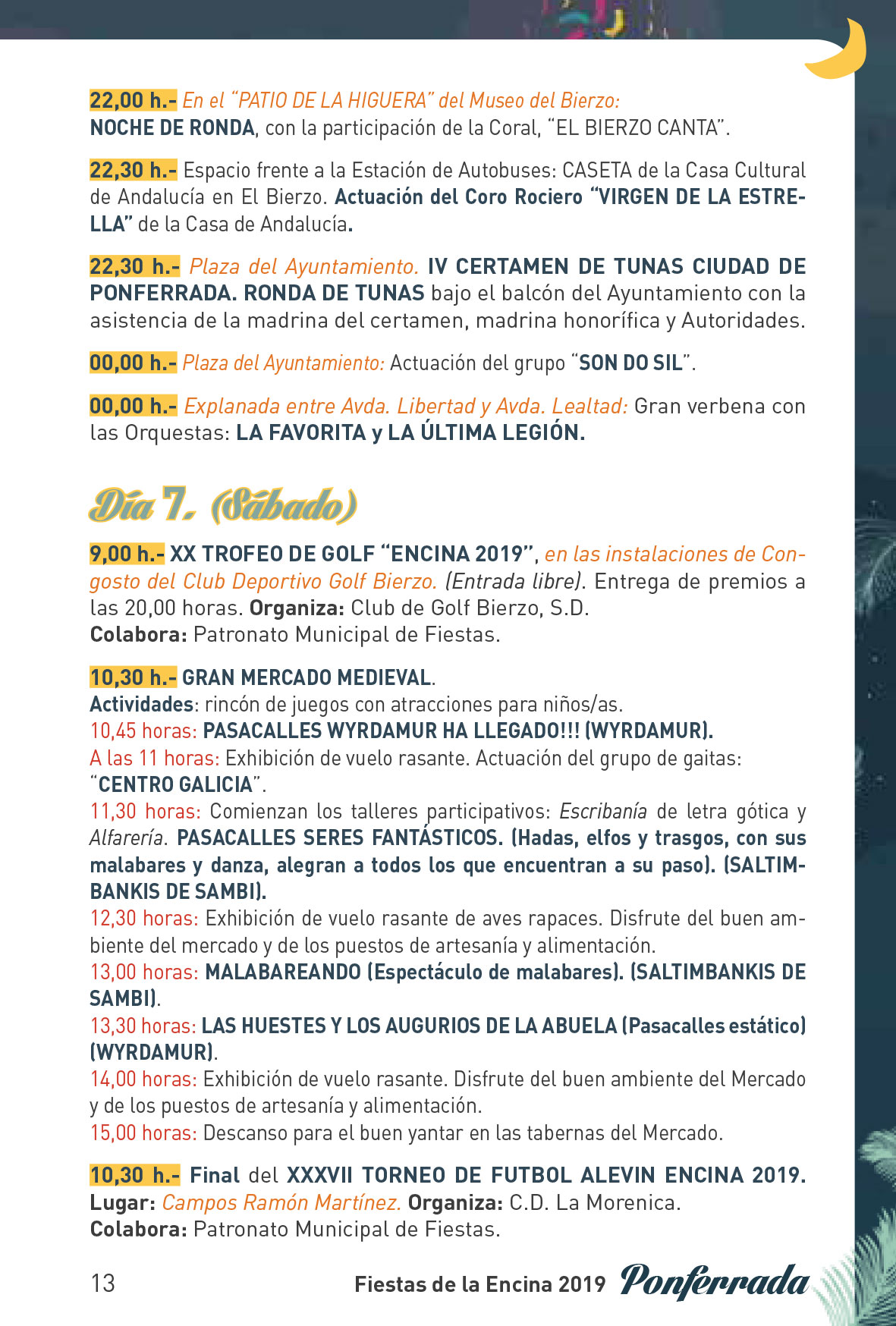 Fiestas de la Encina 2019. Programa y actividades 13