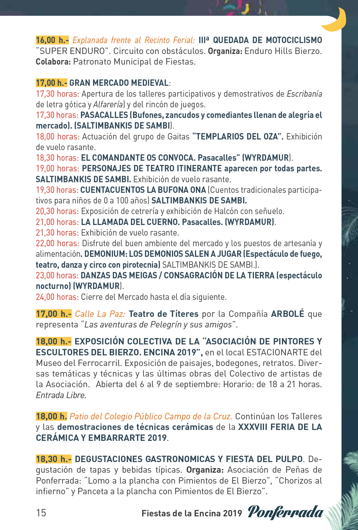 Fiestas de la Encina 2019. Programa y actividades 15