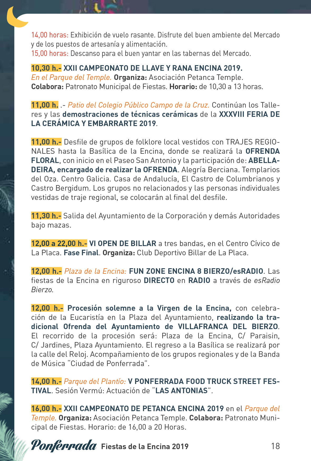 Fiestas de la Encina 2019. Programa y actividades 18