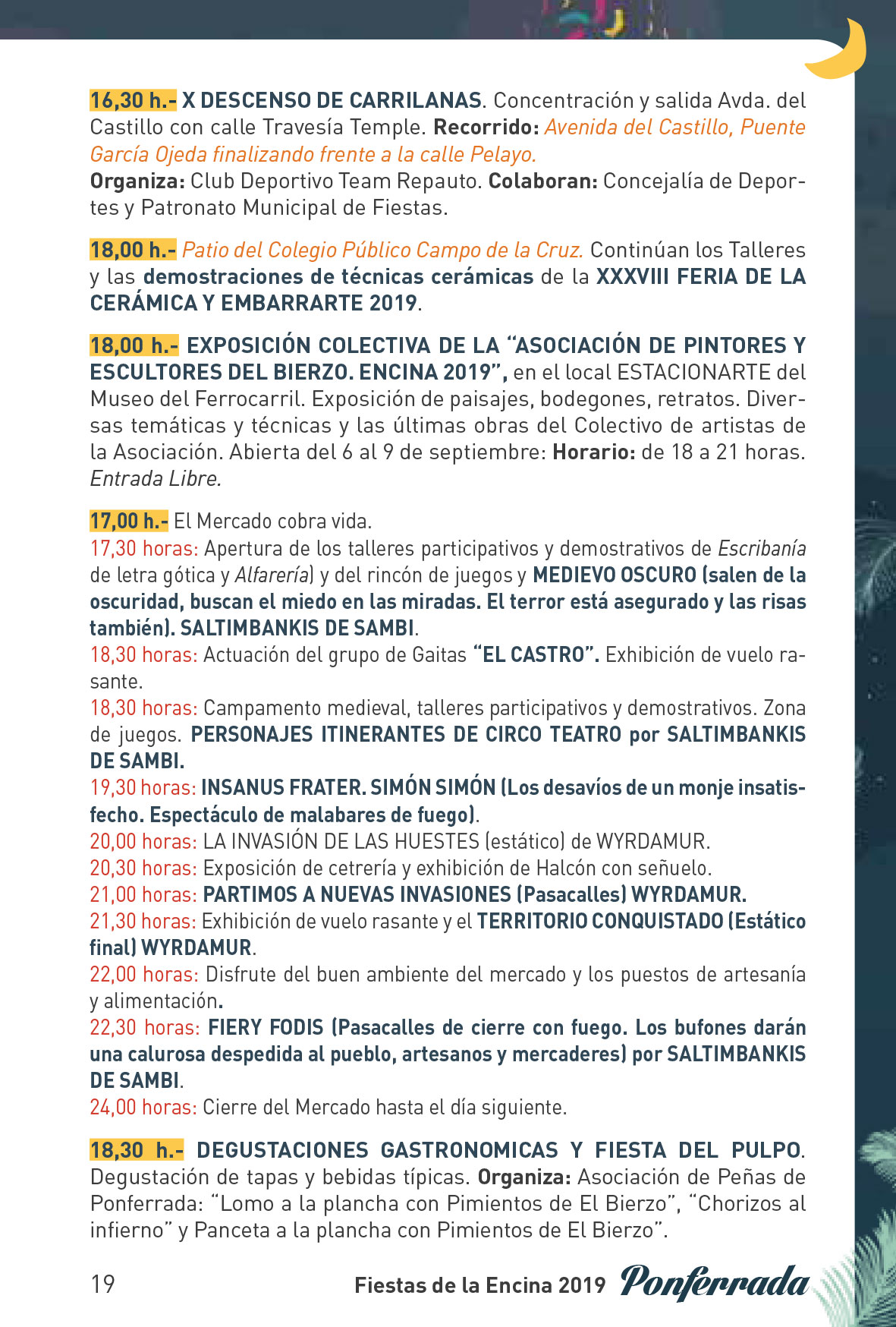 Fiestas de la Encina 2019. Programa y actividades 19