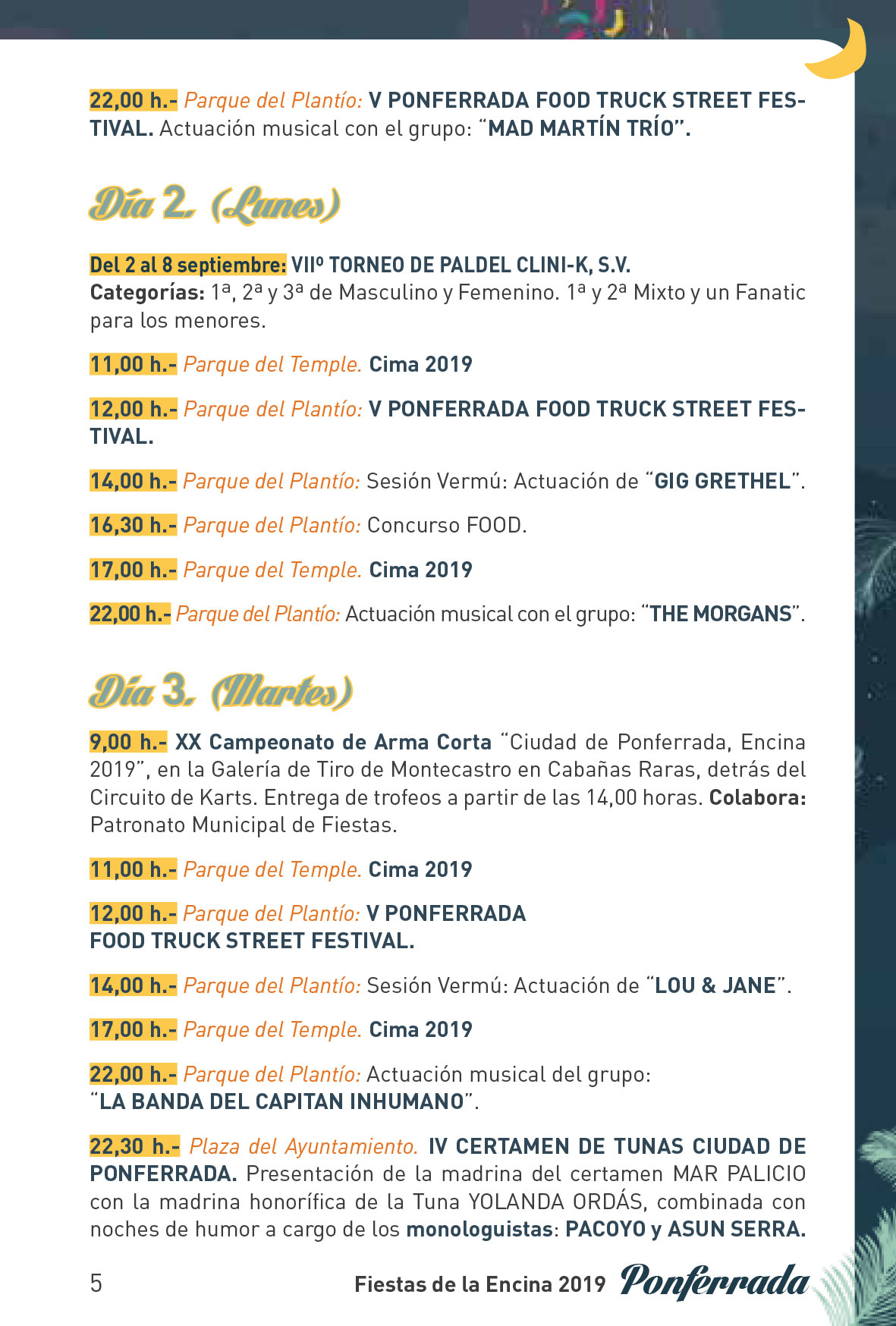 Fiestas de la Encina 2019. Programa y actividades 5