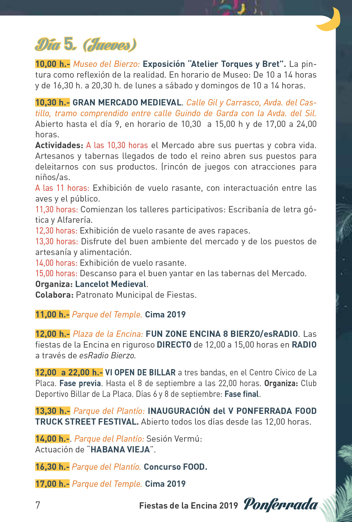 Fiestas de la Encina 2019. Programa y actividades 7