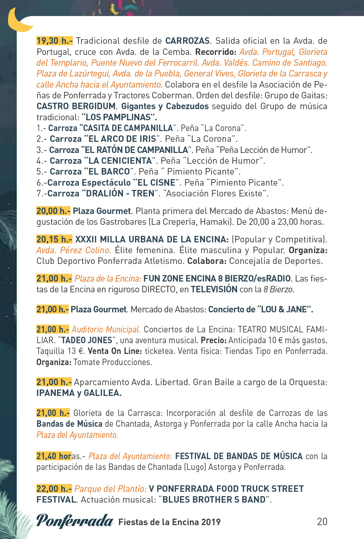 Fiestas de la Encina 2019. Programa y actividades 20