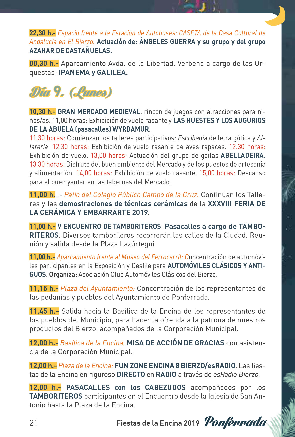 Fiestas de la Encina 2019. Programa y actividades 21