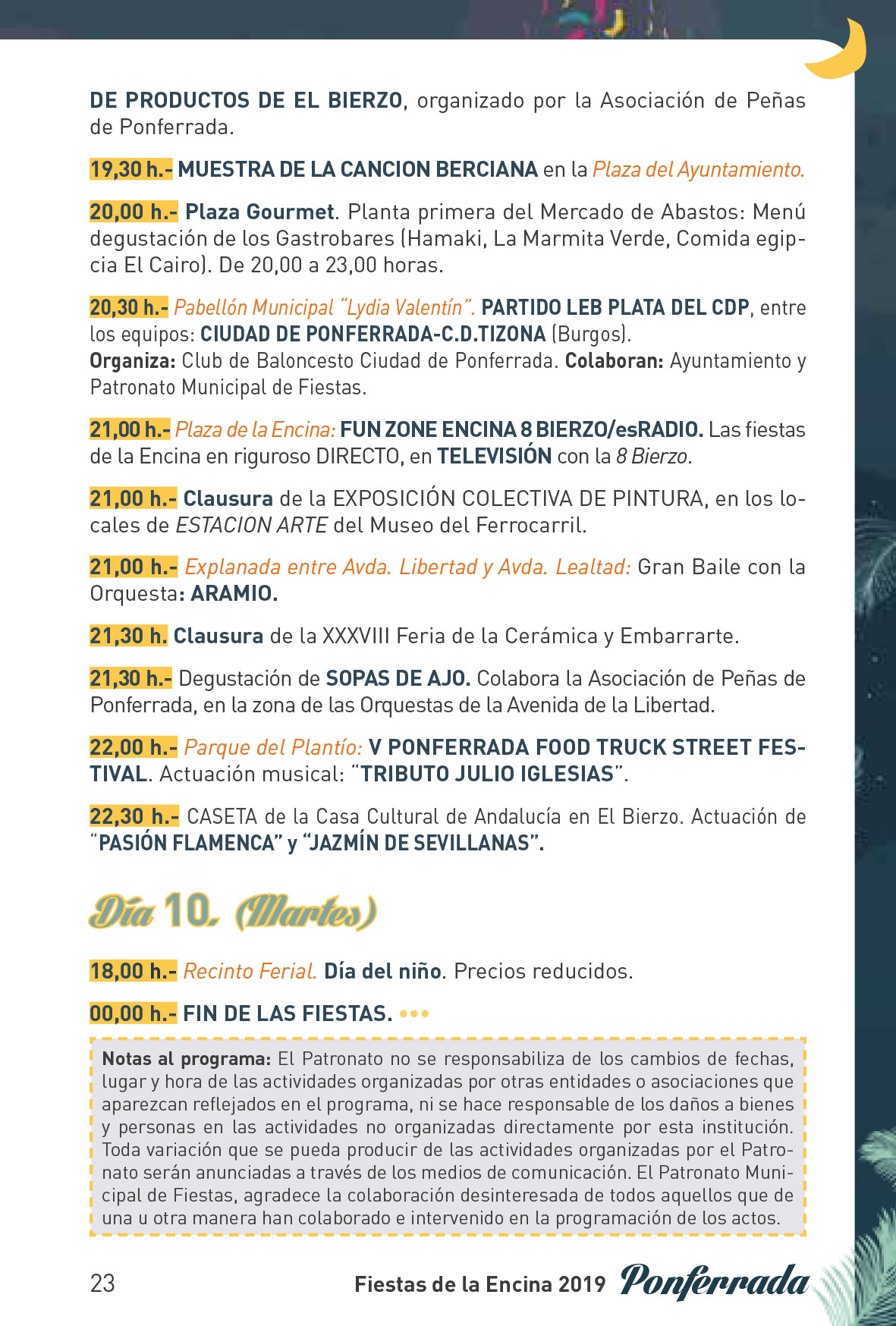 Fiestas de la Encina 2019. Programa y actividades 23