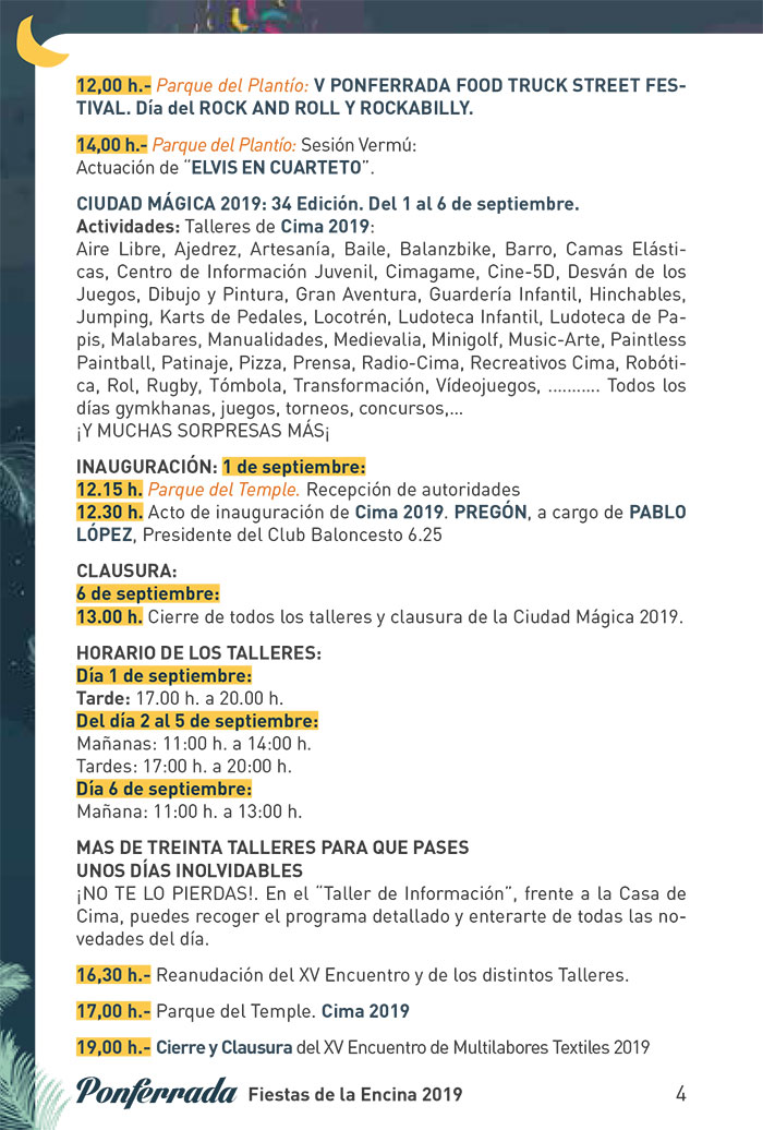 Fiestas de la Encina 2019. Programa y actividades 4