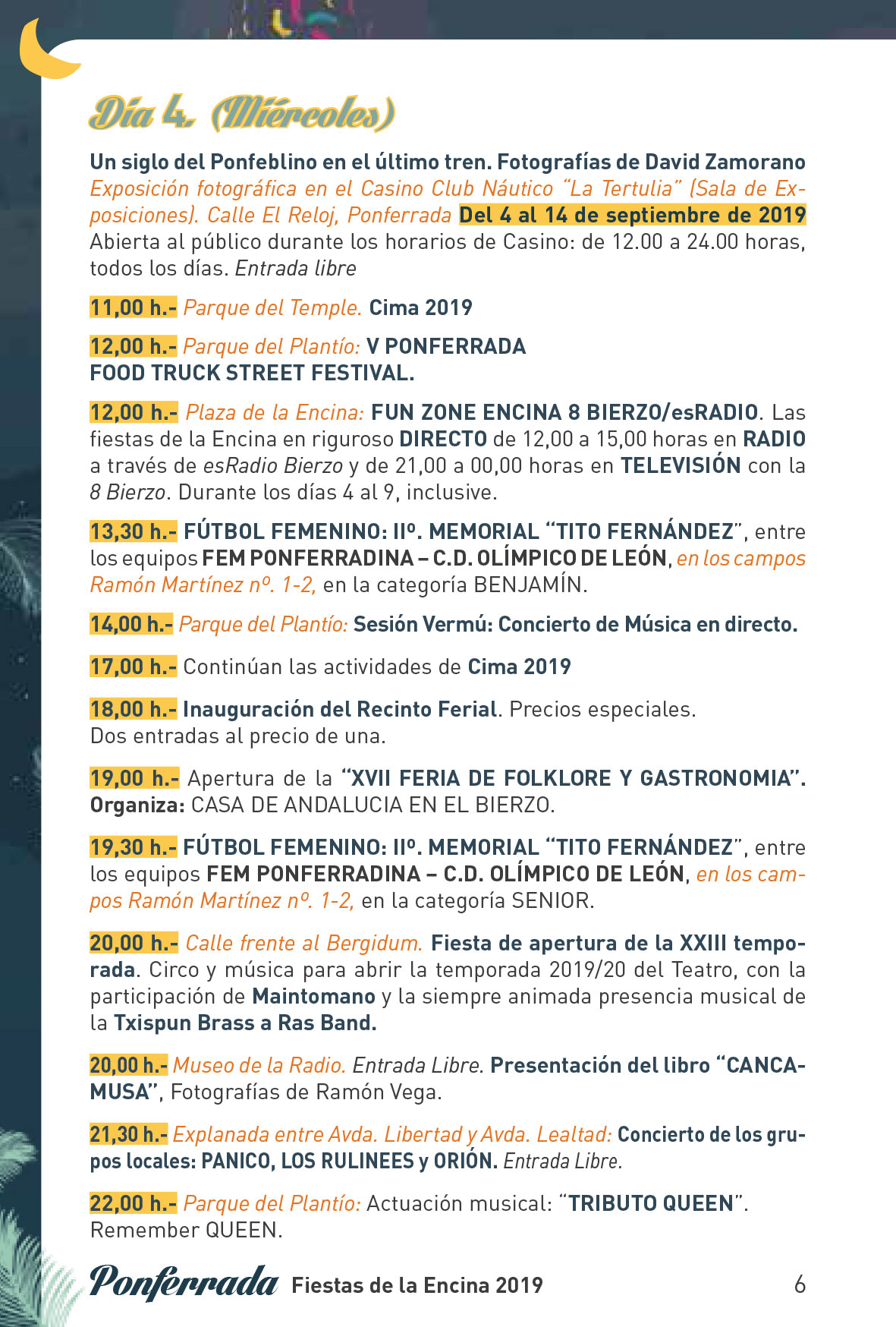 Fiestas de la Encina 2019. Programa y actividades 6