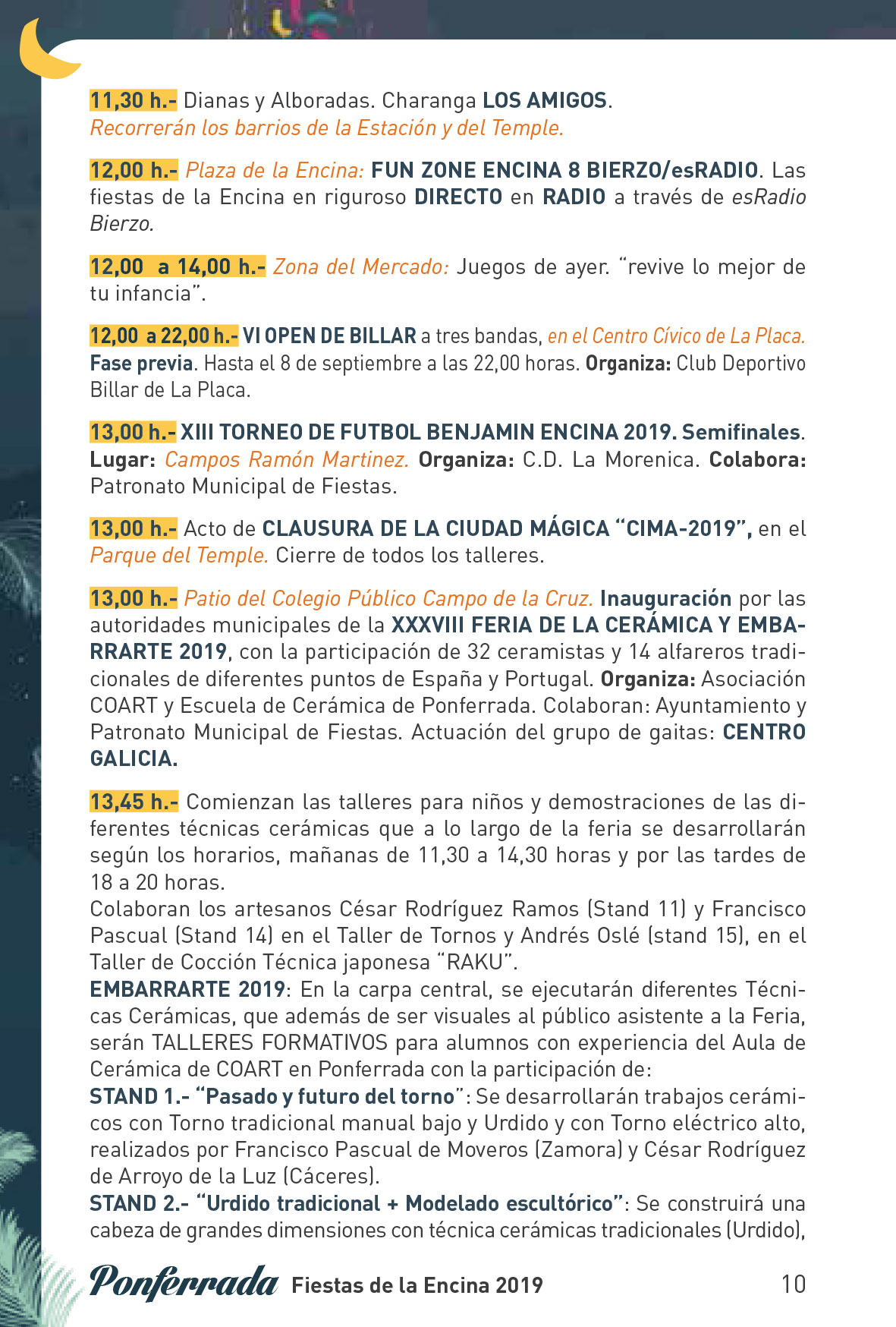 Fiestas de la Encina 2019. Programa y actividades 10