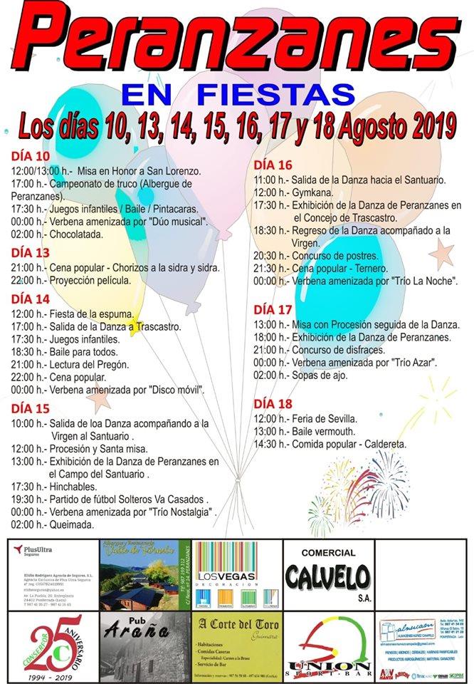 Fiestas en Peranzanes. 10 al 18 de agosto 2019 2