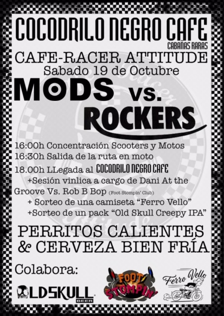 Fiesta motera Mods Vs Rockers en el Cocodrilo Negro Café 2 Fiesta motera Mods Vs Rockers en el Cocodrilo Negro Café 2
