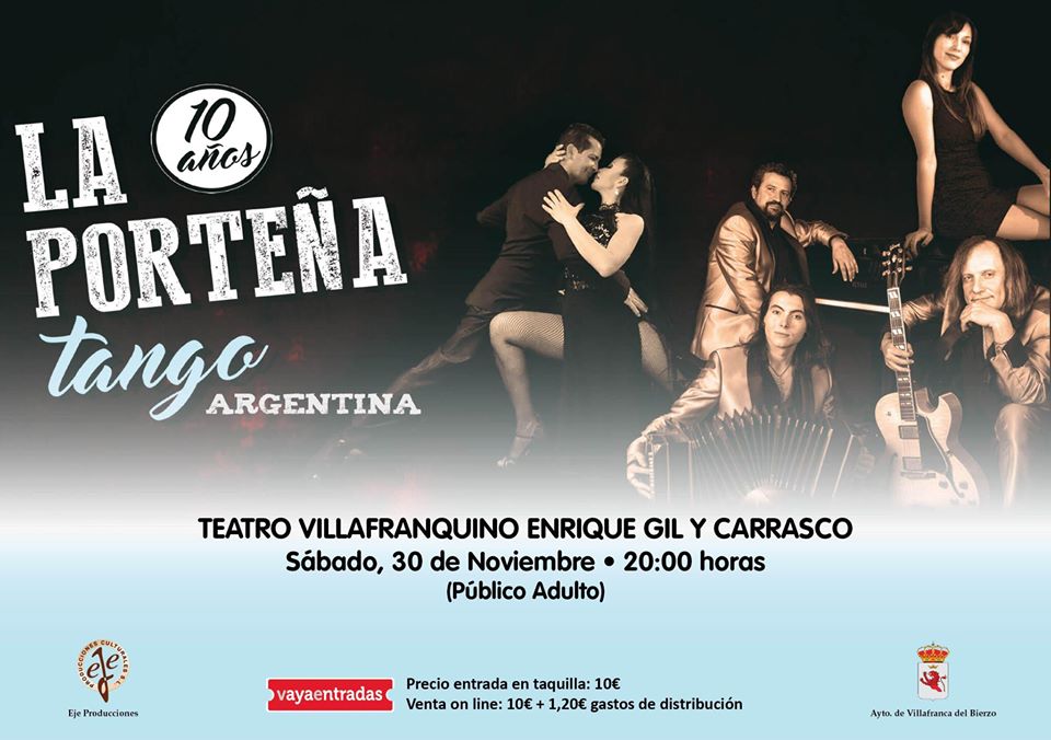 LA PORTEÑA TANGO llega este sábado al Teatro Villafranquino 2