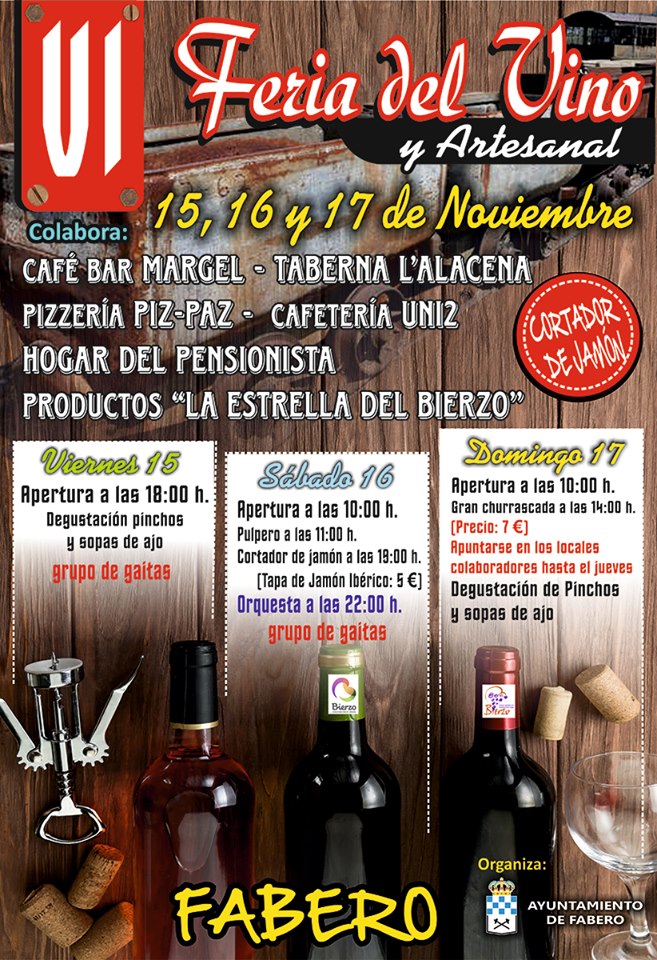 Fabero organiza la VI Feria del vino y artesanía 2