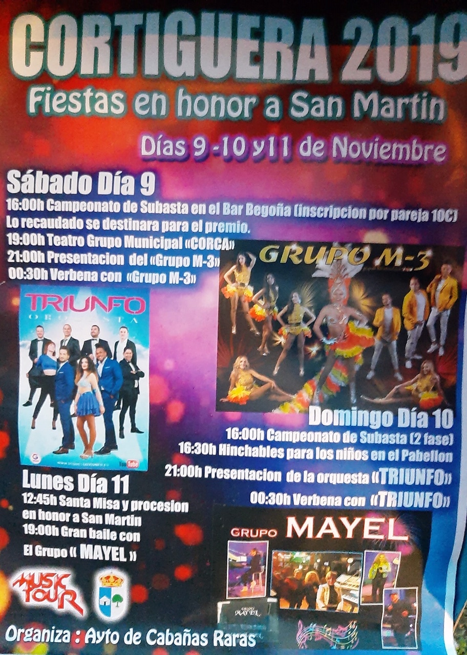Grandes fiestas en Cortiguera en honor a San Martín. 9 al 11 de noviembre 2019 2 Grandes fiestas en Cortiguera en honor a San Martín. 9 al 11 de noviembre 2019 2