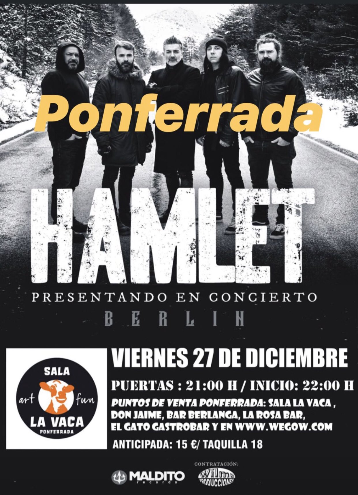 Hamlet presenta su disco 'Berlín' este viernes en La Vaca 2