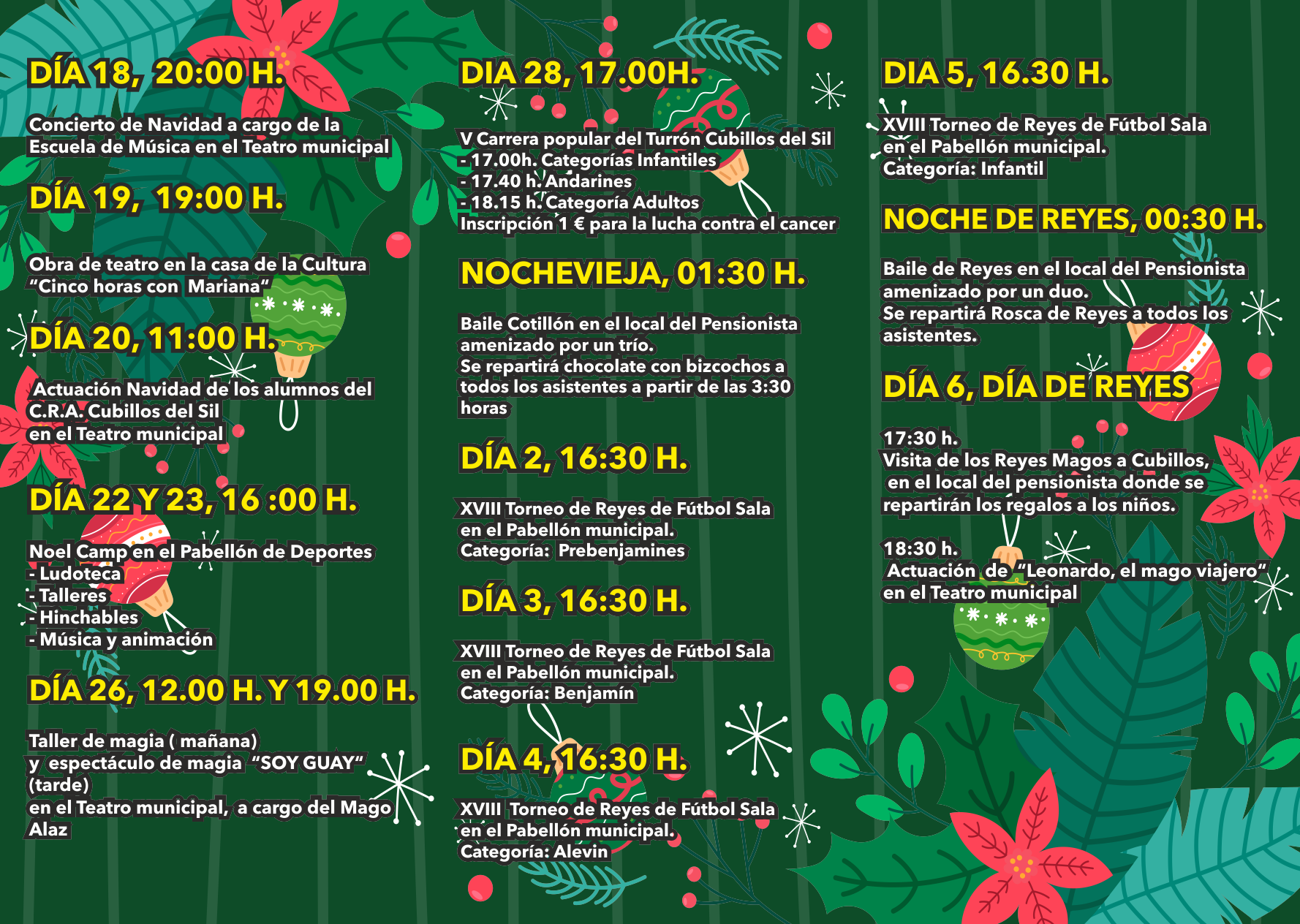 Navidad 2019 en Cubillos del Sil. Programación 2