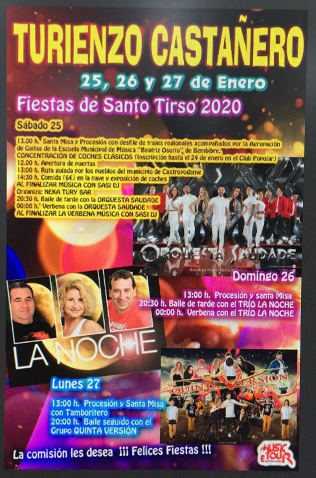 Grandes Fiestas en honor a Santo Tirso 2020en Turienzo Castañero 2 Grandes Fiestas en honor a Santo Tirso 2020en Turienzo Castañero 2