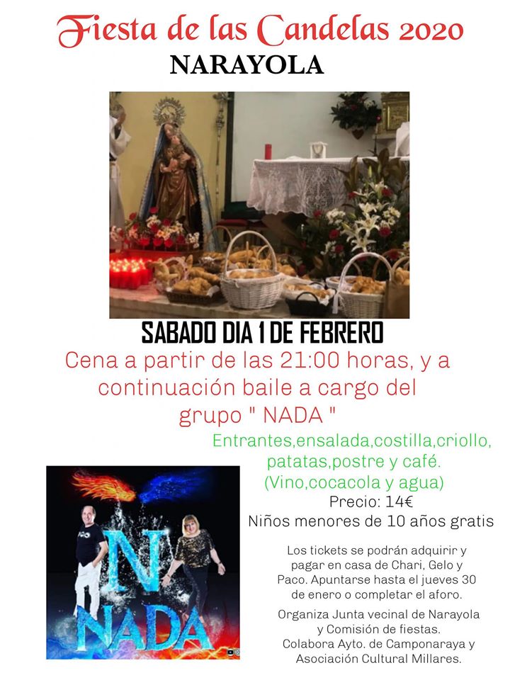 Narayola celebra Las Candelas el 1 de febrero 2