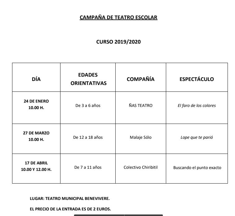 Campaña de Teatro Escolar en Bembibre 2 Campaña de Teatro Escolar en Bembibre 2