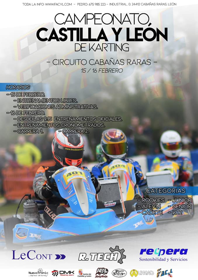 El Karting de Cabañas Raras acogerá en Febrero una prueba del Campeonato de Castilla y León de Karting 2