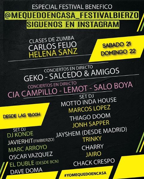 Se crea un festival en directo desde el Bierzo por Instagram a beneficio de los más afectados por la crisis del Coronavirus 2 Se crea un festival en directo desde el Bierzo por Instagram a beneficio de los más afectados por la crisis del Coronavirus 2